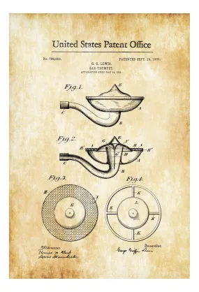 1905 Hearing Aid Patent Print - Ear Trumpet, Wall Decor, Bizarre Art, Bizarre Decor, Hearing Aid, Ear Doctor Office, Medical Office Decor