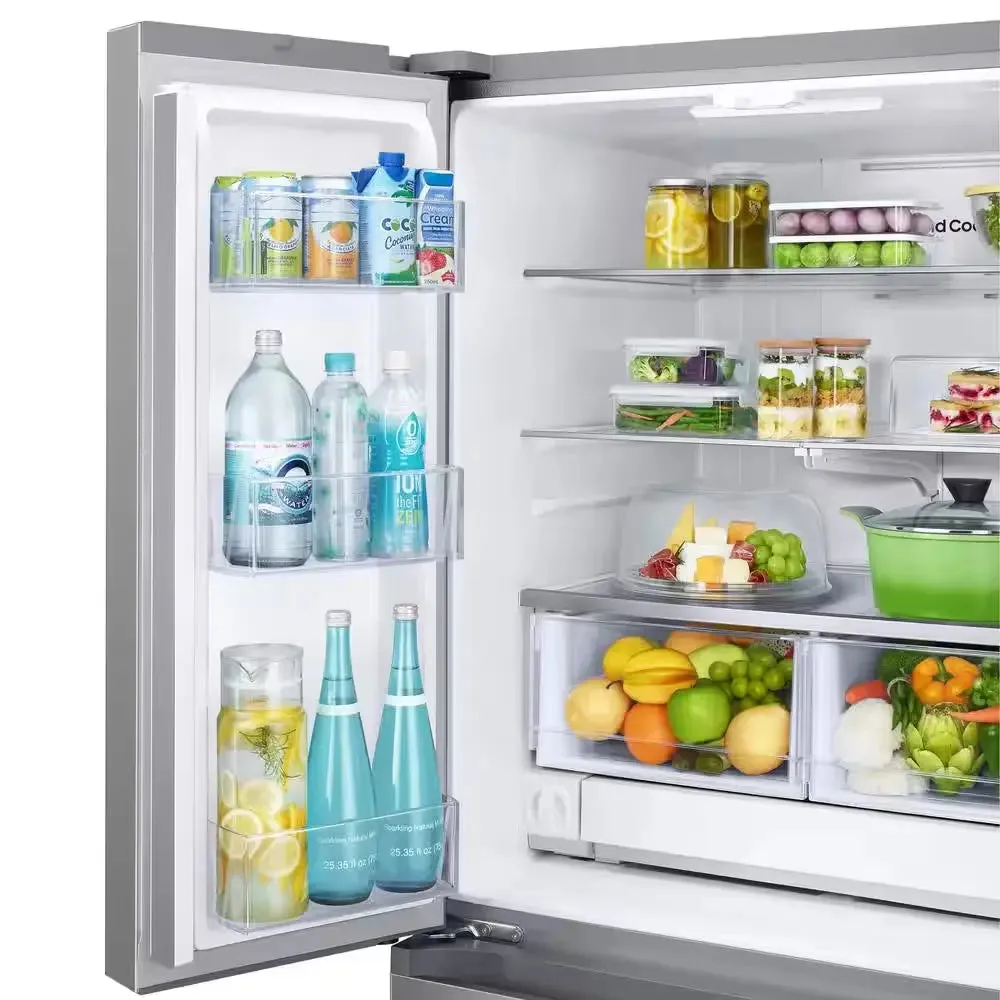 33 In. W 24.5 Cu. Ft. 3-Door French Door Smart Refrigerator in Stainless Steel with Dual Icemaker