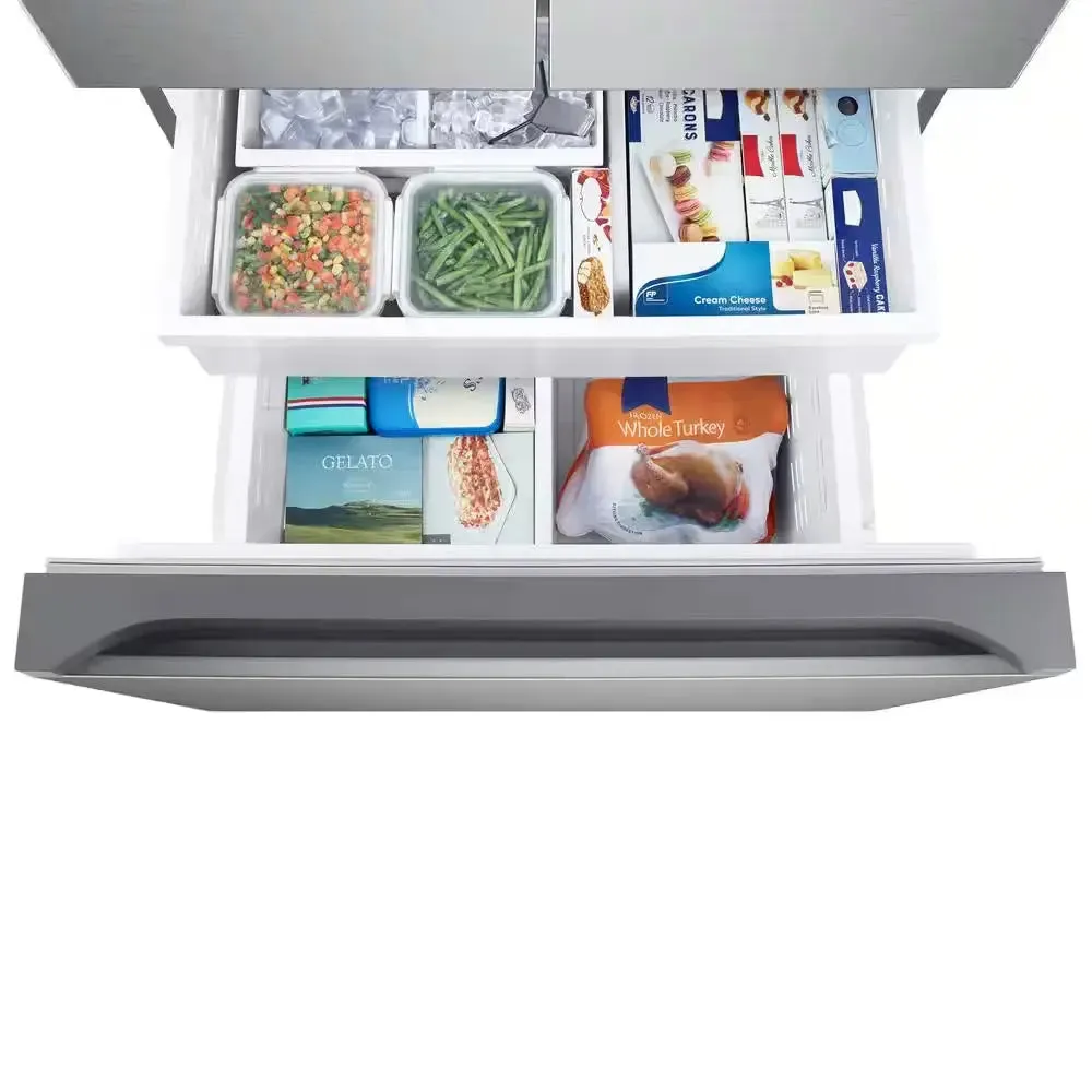 33 In. W 24.5 Cu. Ft. 3-Door French Door Smart Refrigerator in Stainless Steel with Dual Icemaker