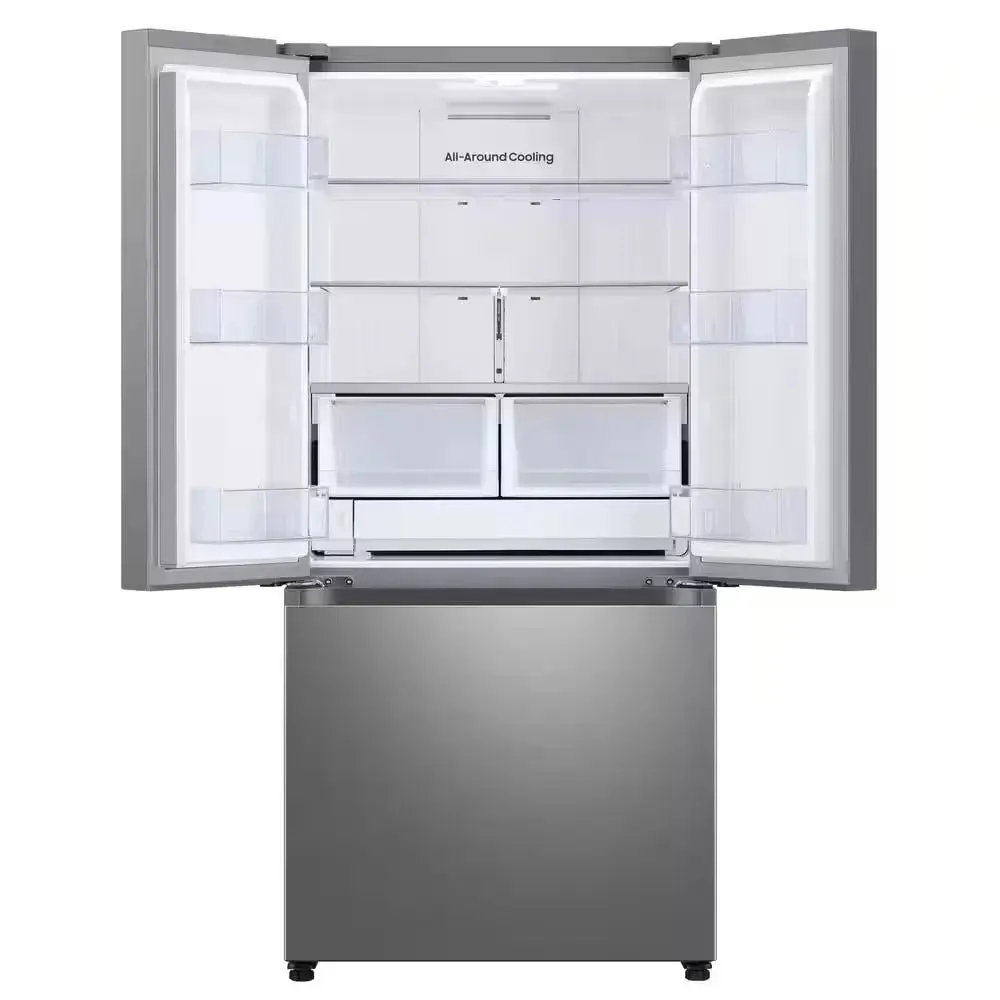 33 In. W 24.5 Cu. Ft. 3-Door French Door Smart Refrigerator in Stainless Steel with Dual Icemaker