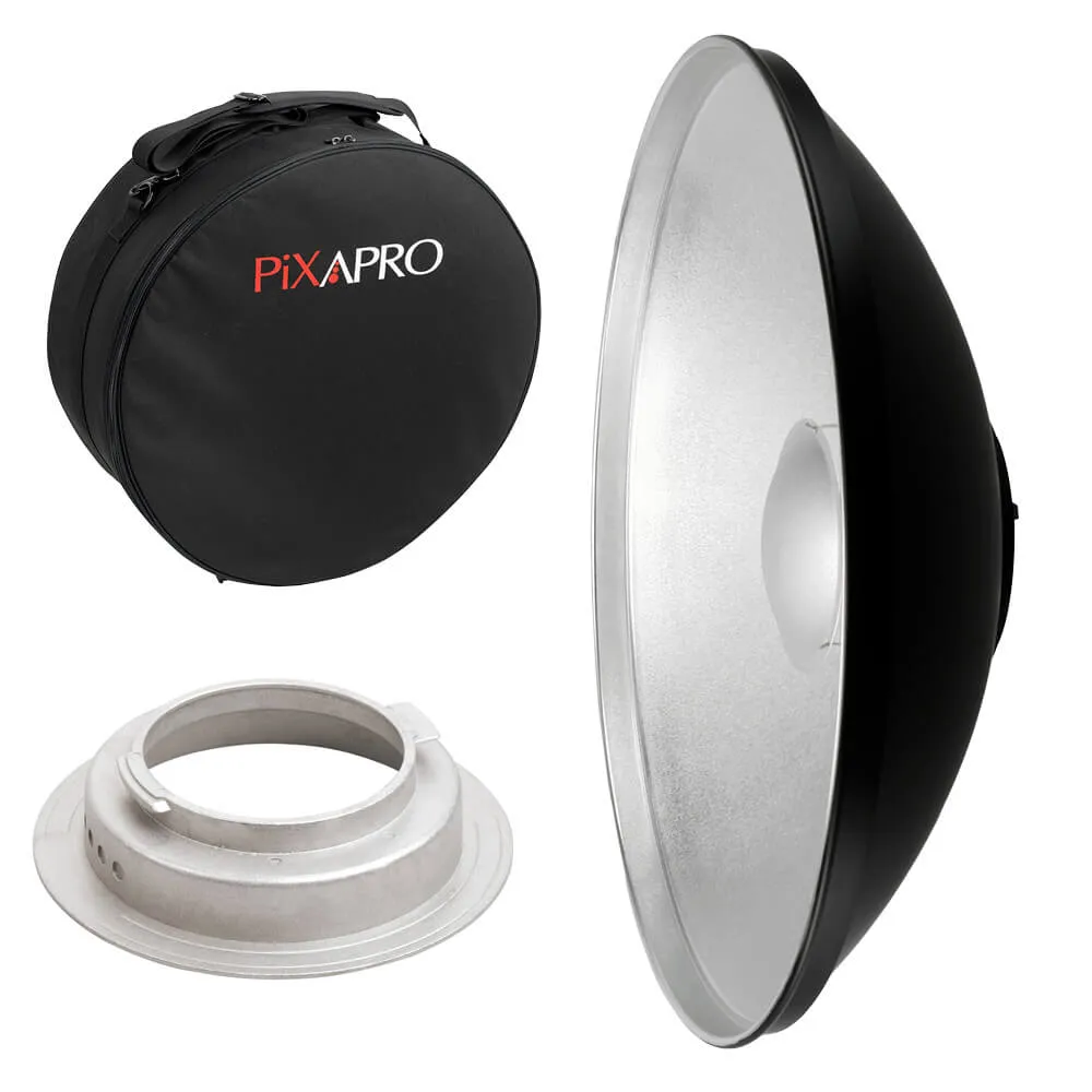 42cm (16.5") Aluminium Silver Beauty Dish with Carry Case