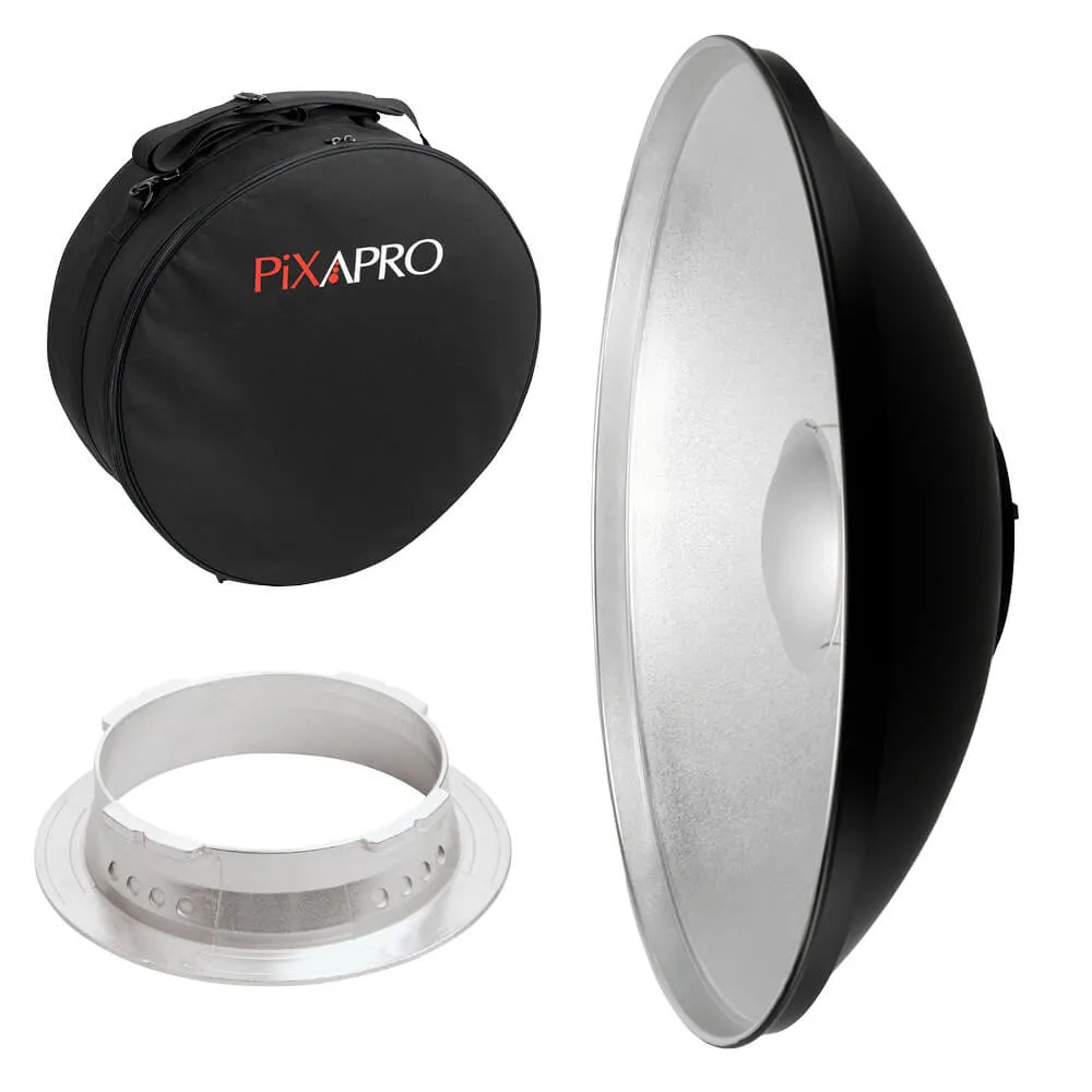 42cm (16.5") Aluminium Silver Beauty Dish with Carry Case