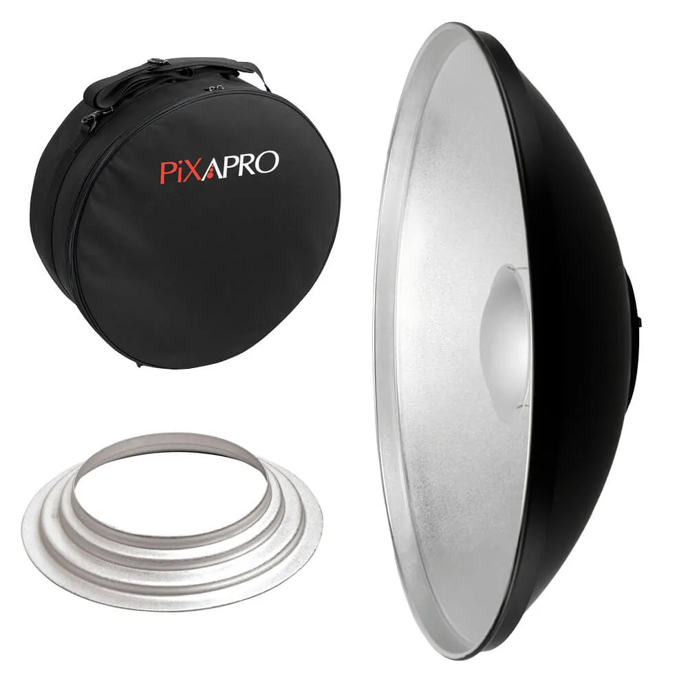 42cm (16.5") Aluminium Silver Beauty Dish with Carry Case