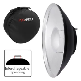 42cm (16.5") Aluminium Silver Beauty Dish with Carry Case