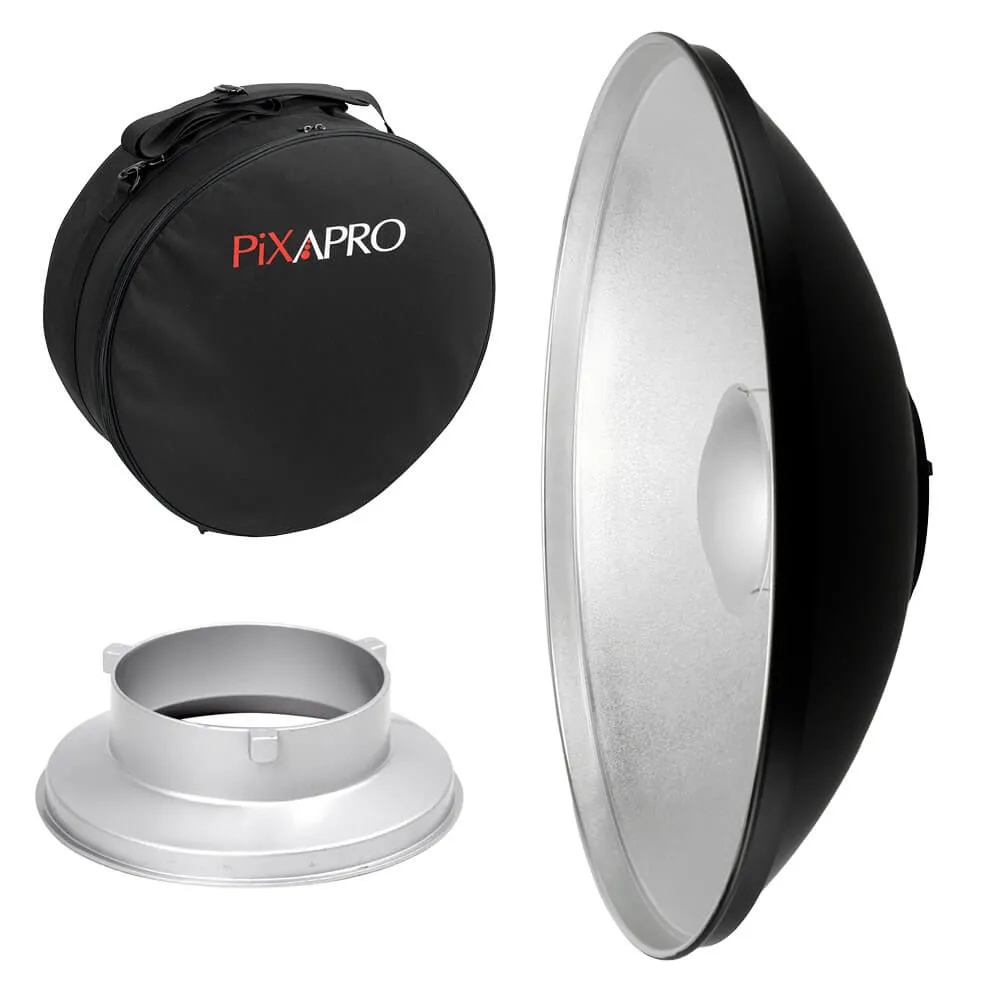 42cm (16.5") Aluminium Silver Beauty Dish with Carry Case