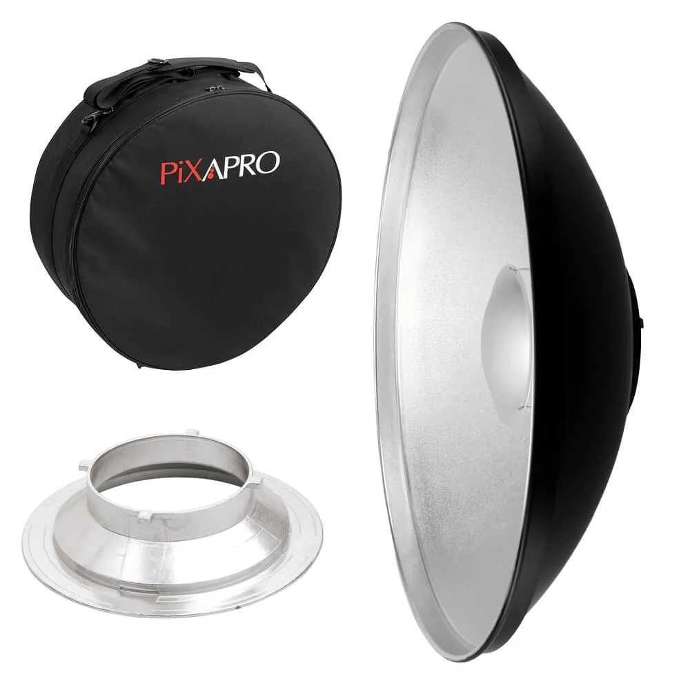 42cm (16.5") Aluminium Silver Beauty Dish with Carry Case