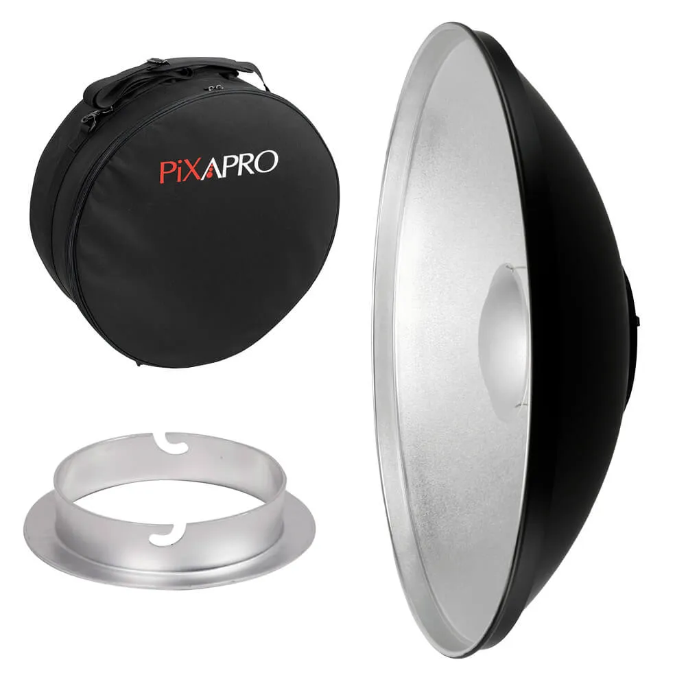 42cm (16.5") Aluminium Silver Beauty Dish with Carry Case