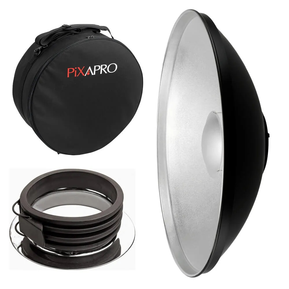 42cm (16.5") Aluminium Silver Beauty Dish with Carry Case