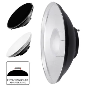 42cm (16.5) Silver Beauty Dish Lighting Studio Kit with Grid for Professional Photography