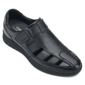 6 CM / 2.36 Inches - CMR CHAMARIPA Elevator Sandals - Black Height Increasing Sandals - Men's Sandals That Make You Taller