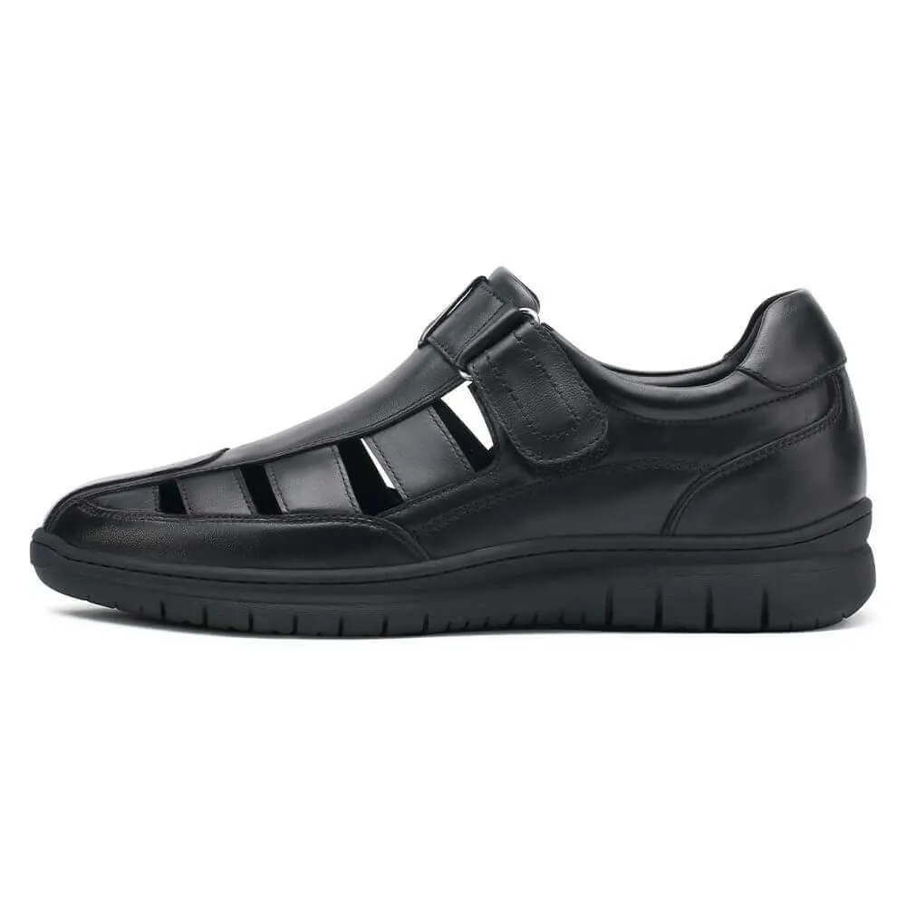 6 CM / 2.36 Inches - CMR CHAMARIPA Elevator Sandals - Black Height Increasing Sandals - Men's Sandals That Make You Taller