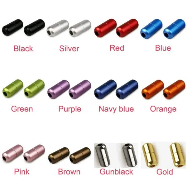 6 Pairs Of Metal Shoe Laces Lock,  Shoe Accessories, Brass Capsule Buckle