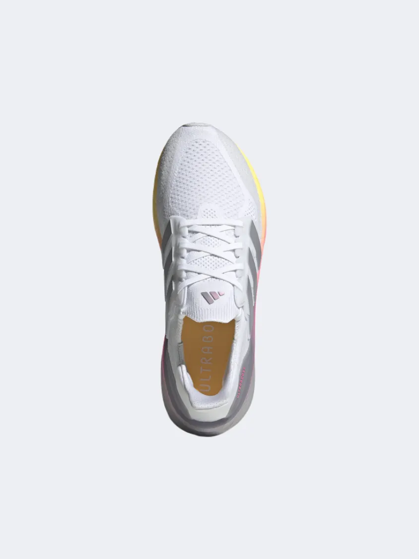 Adidas Ultraboost 5 Men Running Shoes White/Grey/Pink