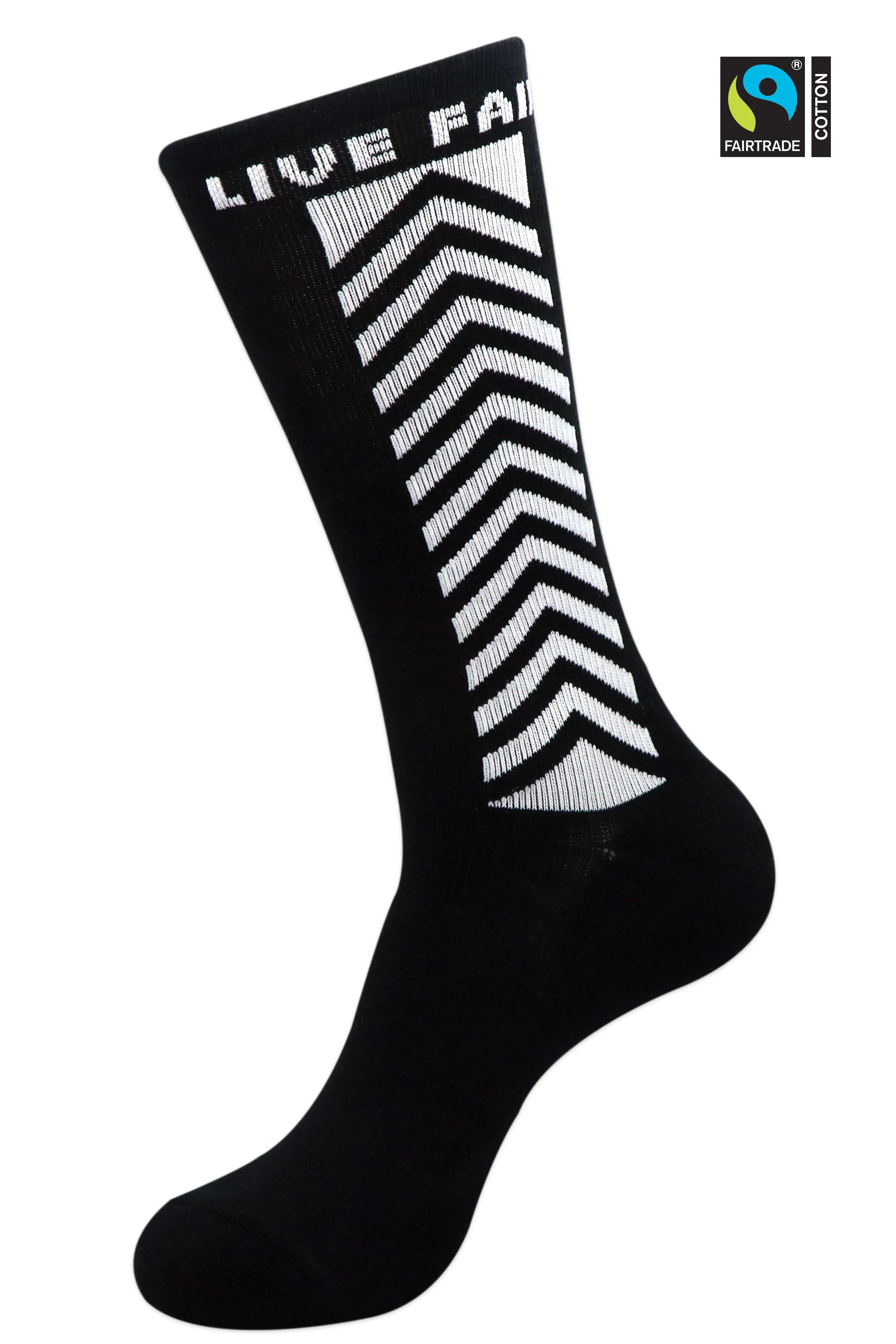 Balenzia Men's Fairtrade Organic Cotton Crew length Socks (Pack of 1 Pair/1U) - Black