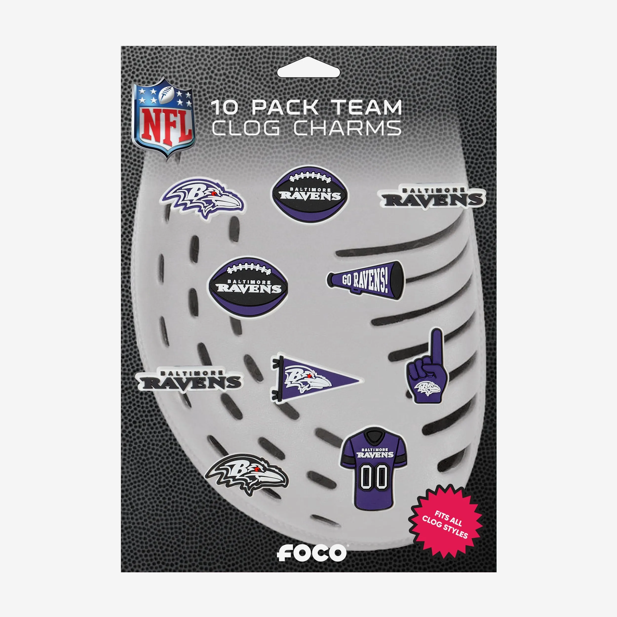 Baltimore Ravens 10 Pack Team Clog Charms