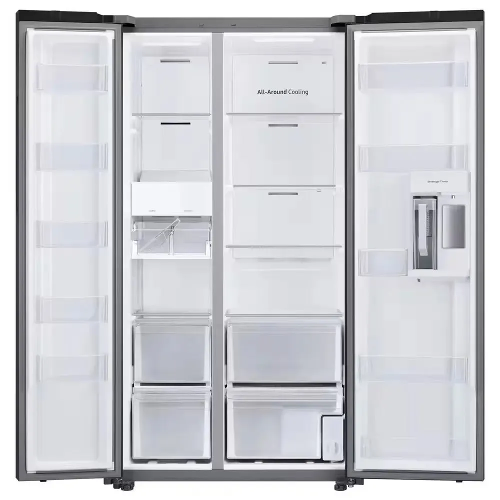 Bespoke 36 In. W 23 Cu. Ft. Side by Side Refrigerator with Beverage Center in White, Counter Depth
