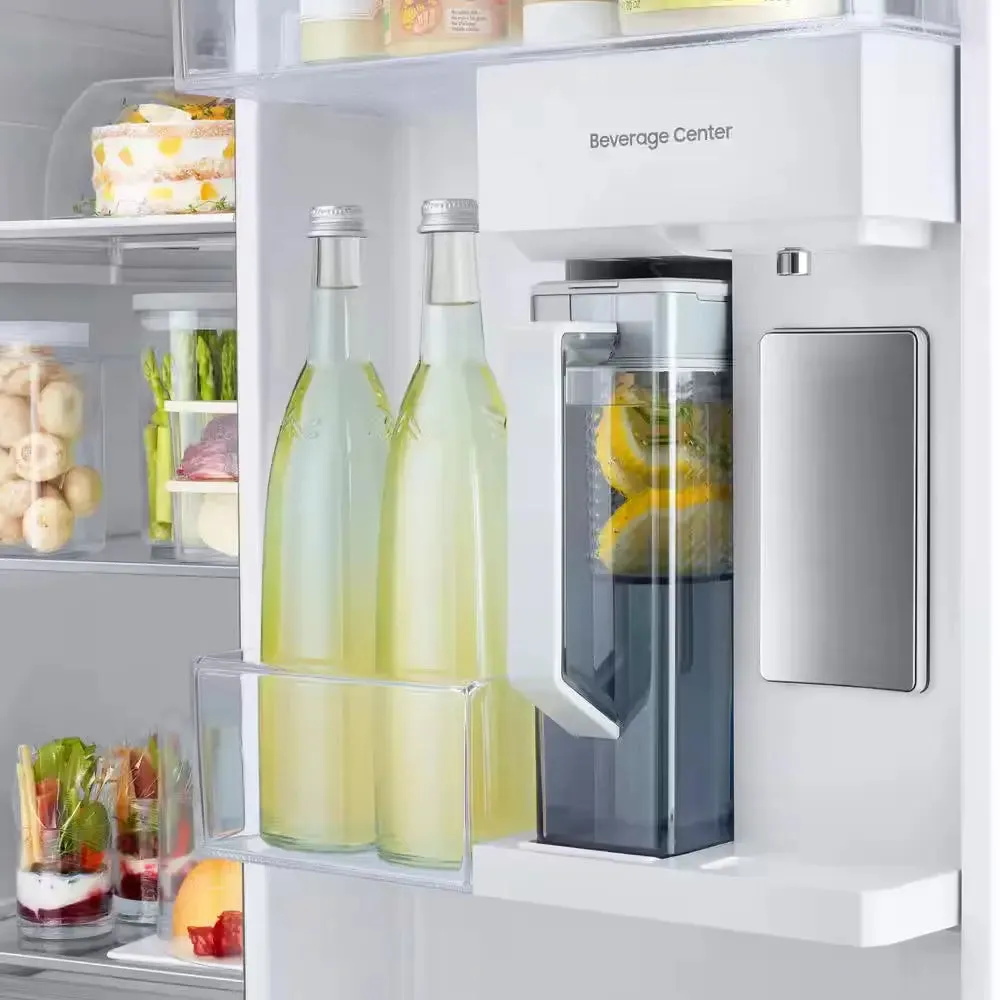 Bespoke 36 In. W 23 Cu. Ft. Side by Side Refrigerator with Beverage Center in White, Counter Depth