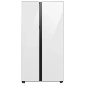 Bespoke 36 In. W 23 Cu. Ft. Side by Side Refrigerator with Beverage Center in White, Counter Depth