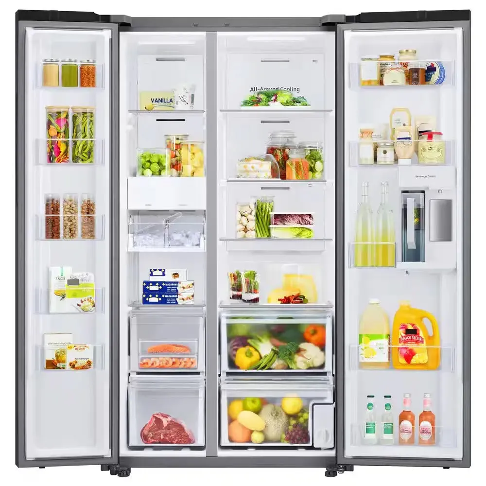 Bespoke 36 In. W 23 Cu. Ft. Side by Side Refrigerator with Beverage Center in White, Counter Depth