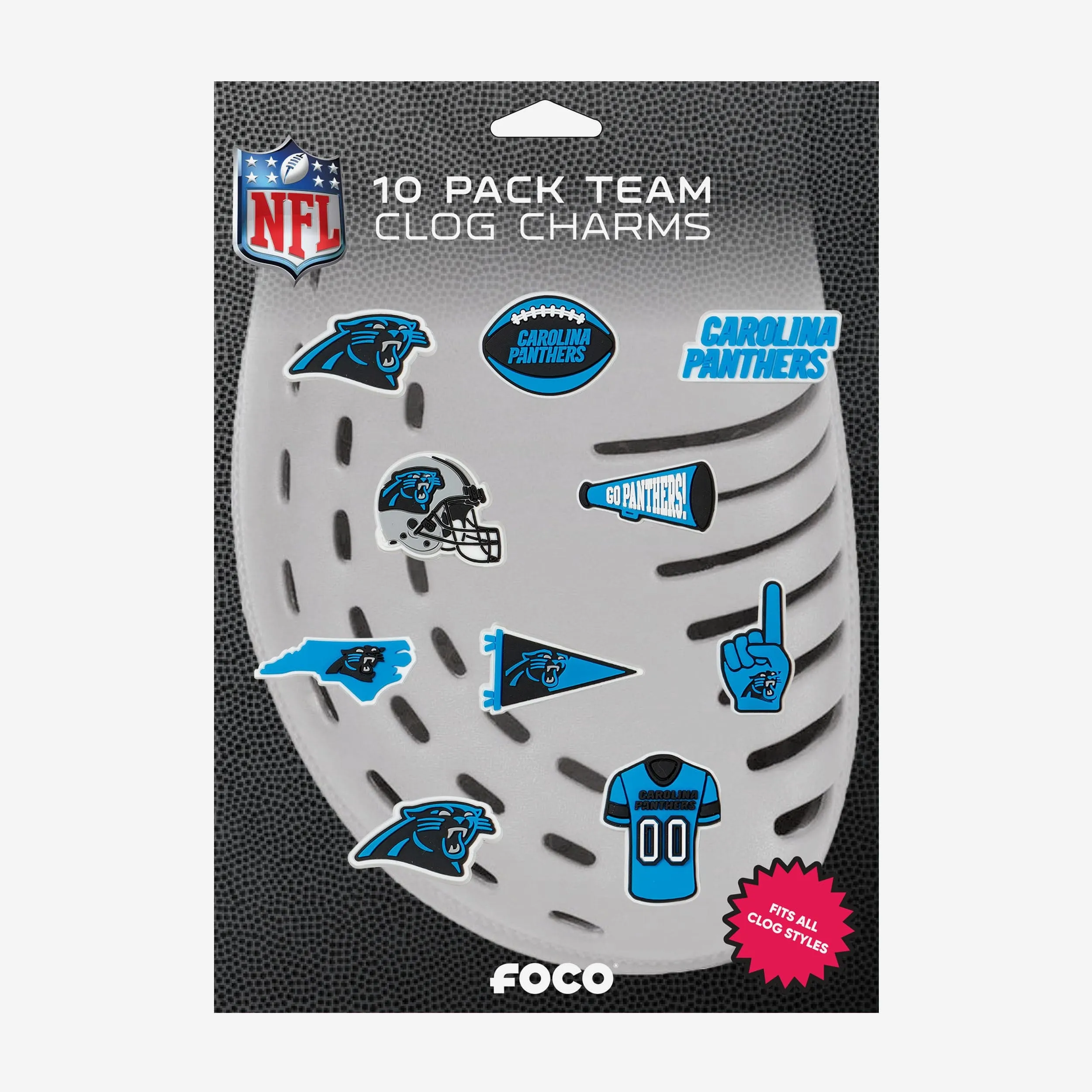 Carolina Panthers 10 Pack Team Clog Charms