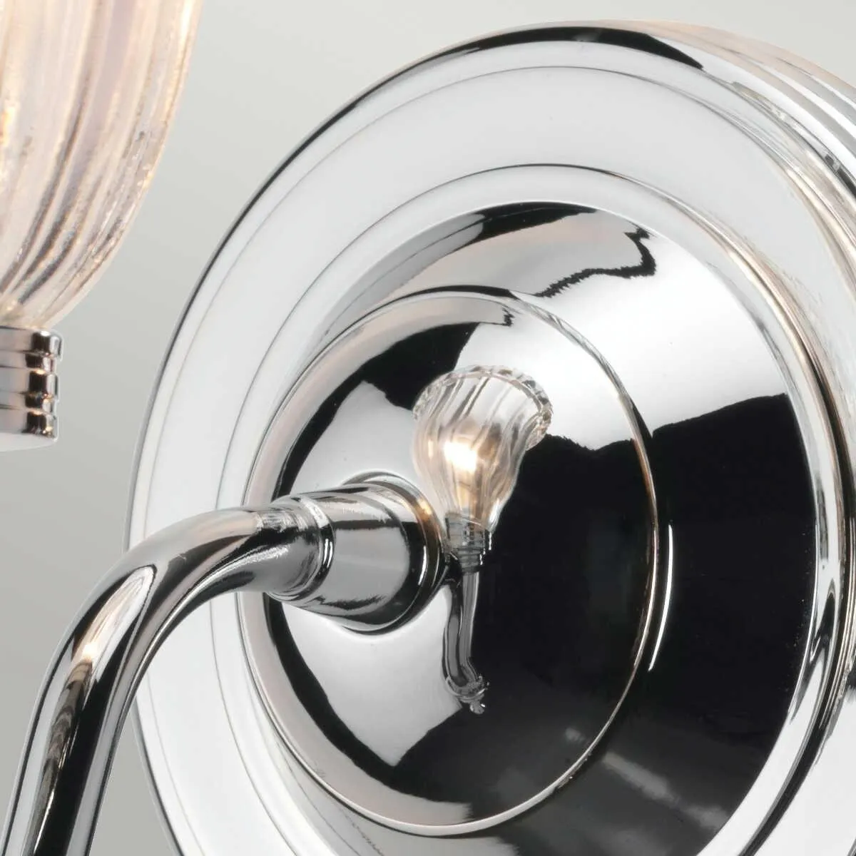 Carroll Cloche Shade Polished Chrome Bathroom Wall Light -Warehouse Clearance Stock