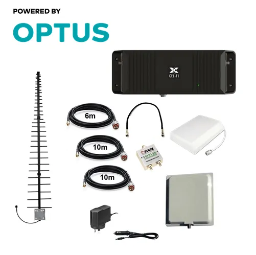 Cel-Fi GO2 Optus signal Repeater for building & sites with Indoor Wall Antenna