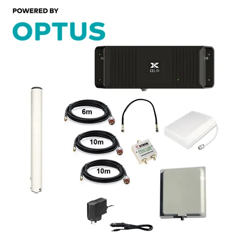 Cel-Fi GO2 Optus signal Repeater for building & sites with Indoor Wall Antenna