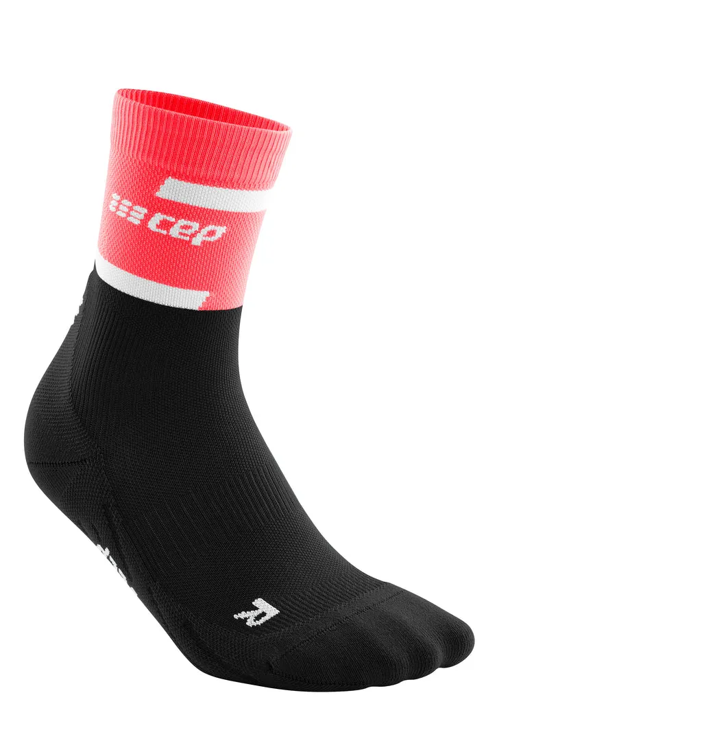 CEP Women's The Run Socks Mid-Cut V4 - Pink/Black