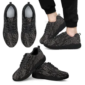 Charcoal and Black Tire Scribbles Athletic Sneakers