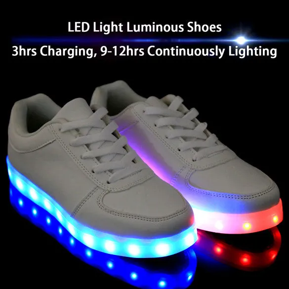 Charming Unisex LED Light Luminous Lace Up Sportswear Sneakers