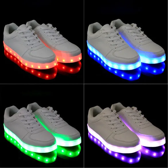 Charming Unisex LED Light Luminous Lace Up Sportswear Sneakers