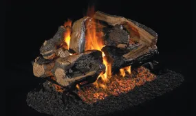 Charred Rugged Split Oak - See Thru Vented Gas Logs