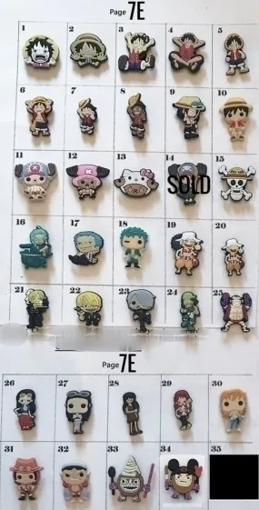 Clearance Shoe charms cartoon and movie themed, random, one piece, pigs
