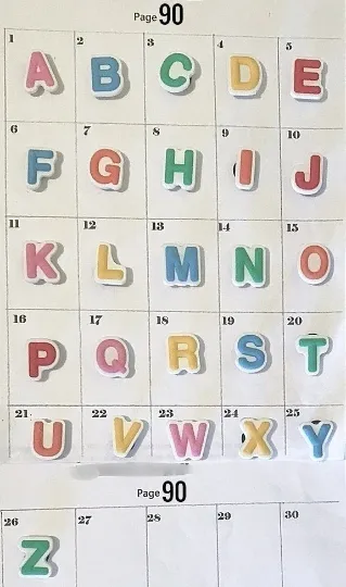 Colored letter shoe charms, lower case, alphabet