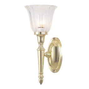 Dryden Cloche Shade Polished Brass Bathroom Wall Light -Warehouse Clearance Stock