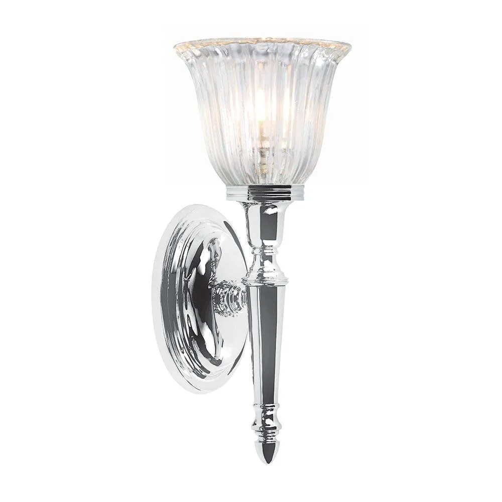 Dryden Cloche Shade Polished Chrome Bathroom Wall Light