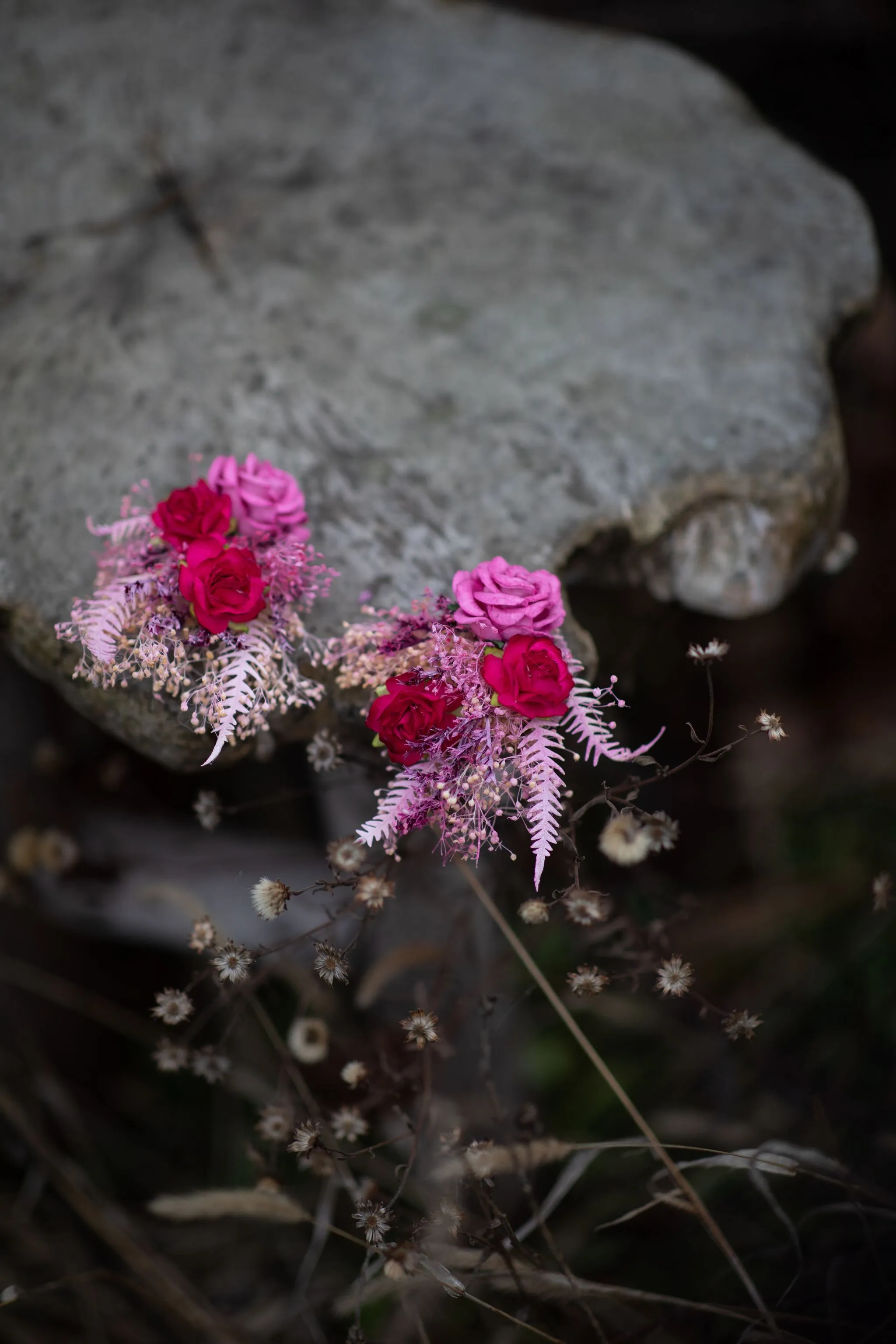 Flower earrings Pink boho earrings Fuchsia wedding jewellery Bridal accessories Stud earrings Flower earrings for bride Big flower earrings
