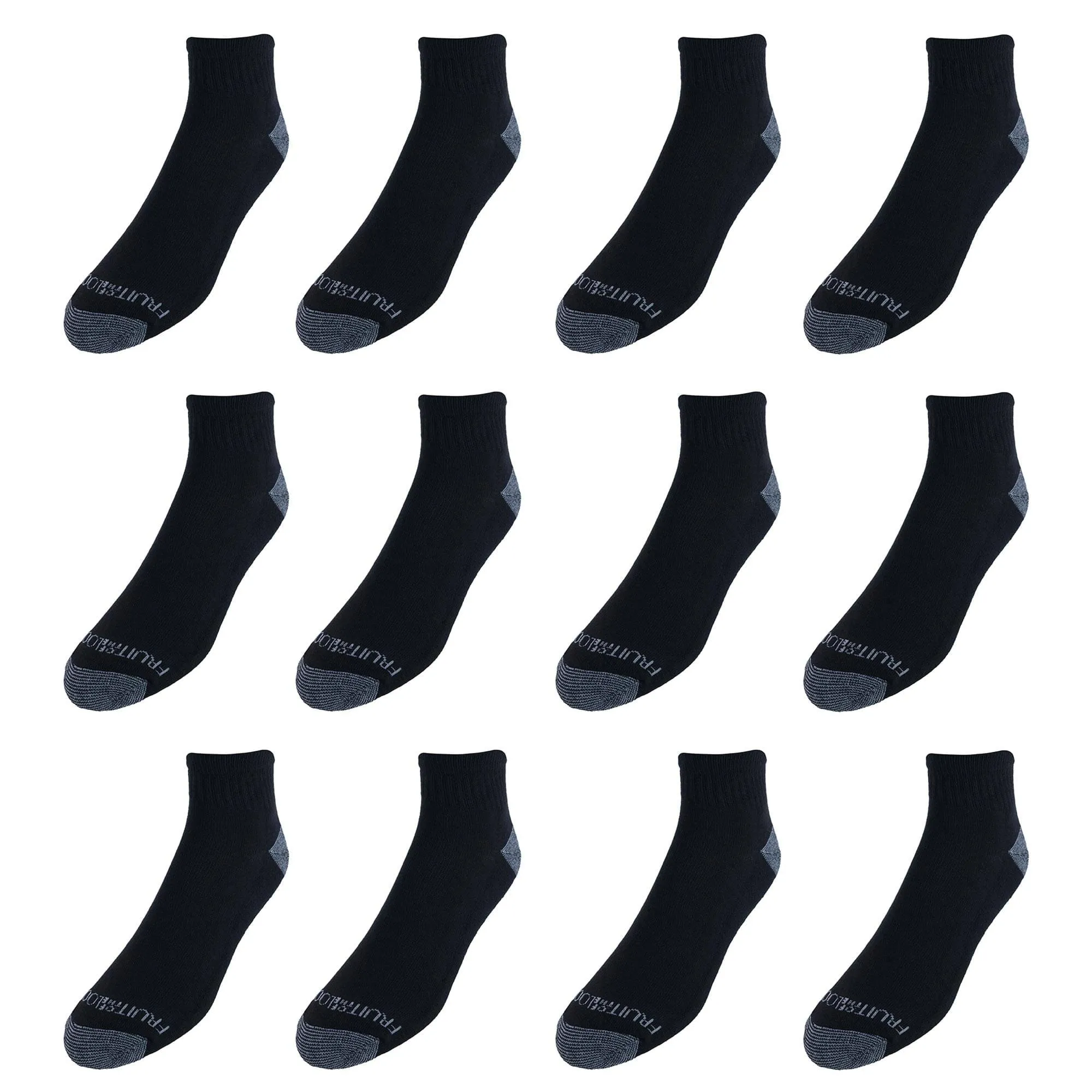 Fruit of the Loom Men's Dual Defense Quarter Ankle Socks (12 Pack)