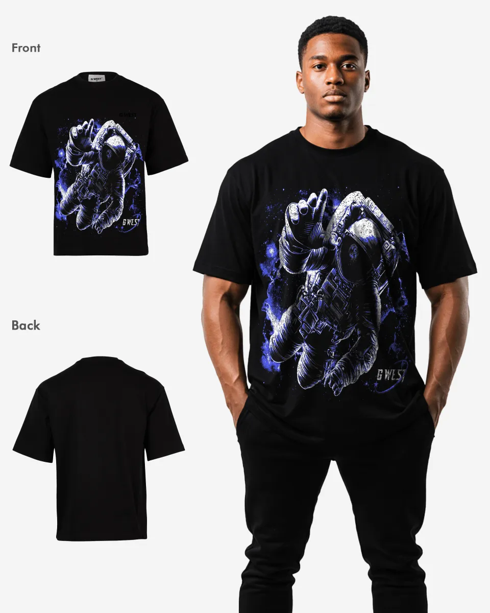 G West Heavy Weight Galaxy Mens Premium Oversized Tee