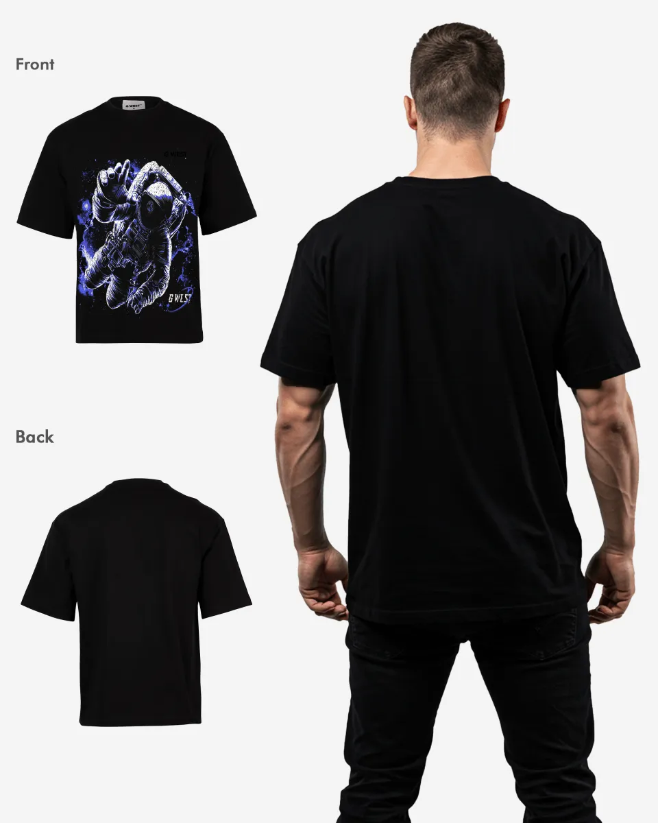 G West Heavy Weight Galaxy Mens Premium Oversized Tee