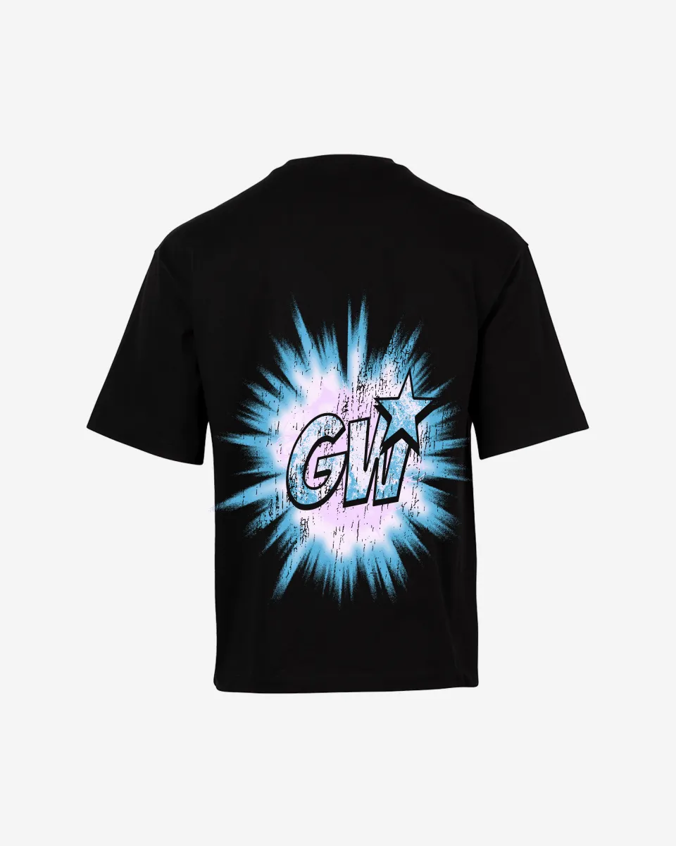 G West Supernatural Acid Wash Premium Oversized Tee Front And Back Print