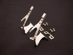 GENUINE 80's CHRISTOPHE CHROME STEEL TOE CLIPS SMALL