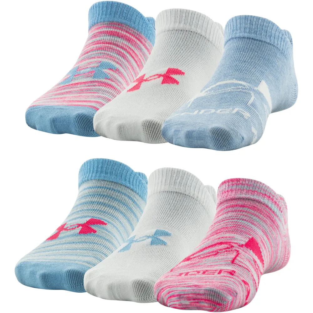 Girls' Under Armour Youth Essential No Show 6-Pack Socks