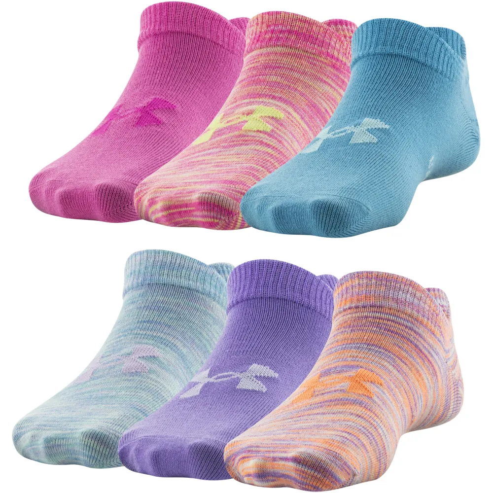 Girls' Under Armour Youth Essential No Show 6-Pack Socks