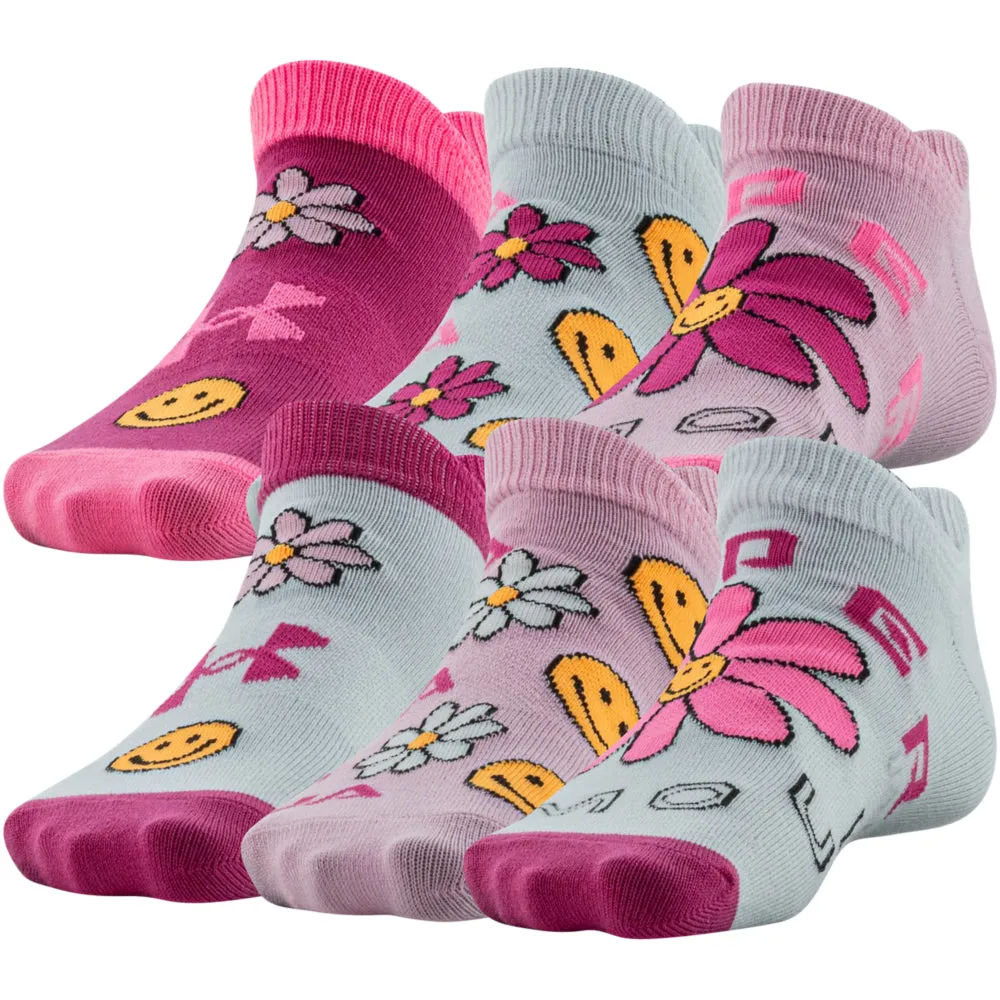 Girls' Under Armour Youth Essential No Show 6-Pack Socks