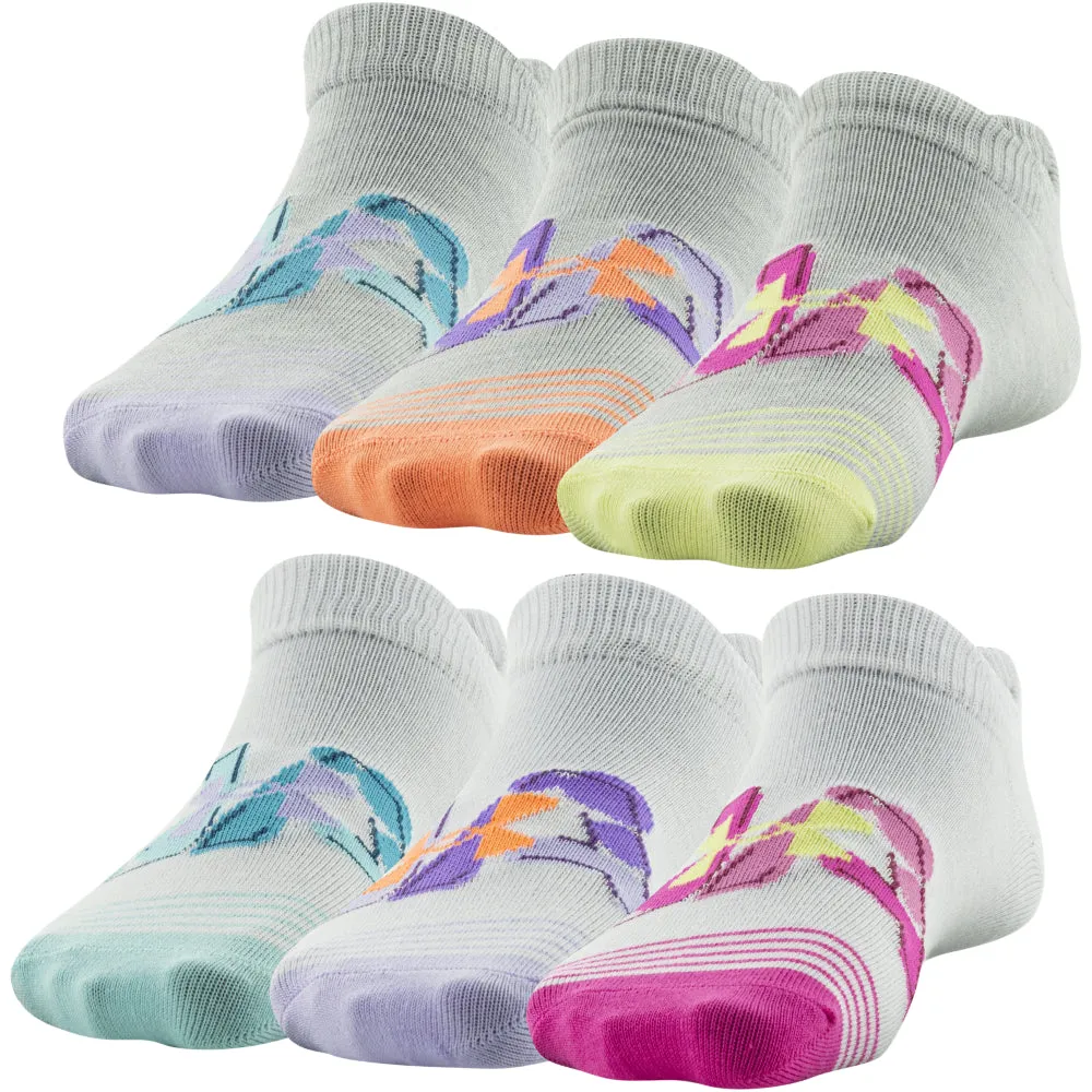 Girls' Under Armour Youth Essential No Show 6-Pack Socks