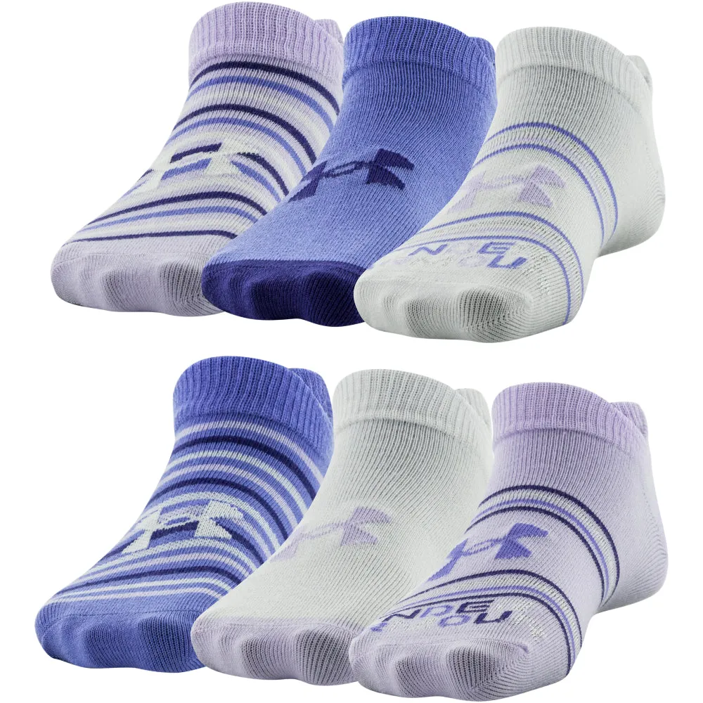 Girls' Under Armour Youth Essential No Show 6-Pack Socks