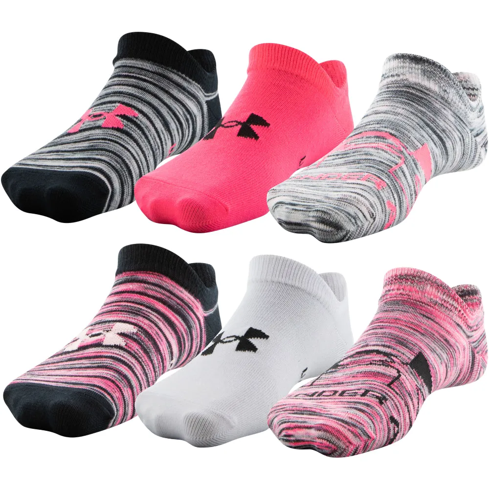 Girls' Under Armour Youth Essential No Show 6-Pack Socks