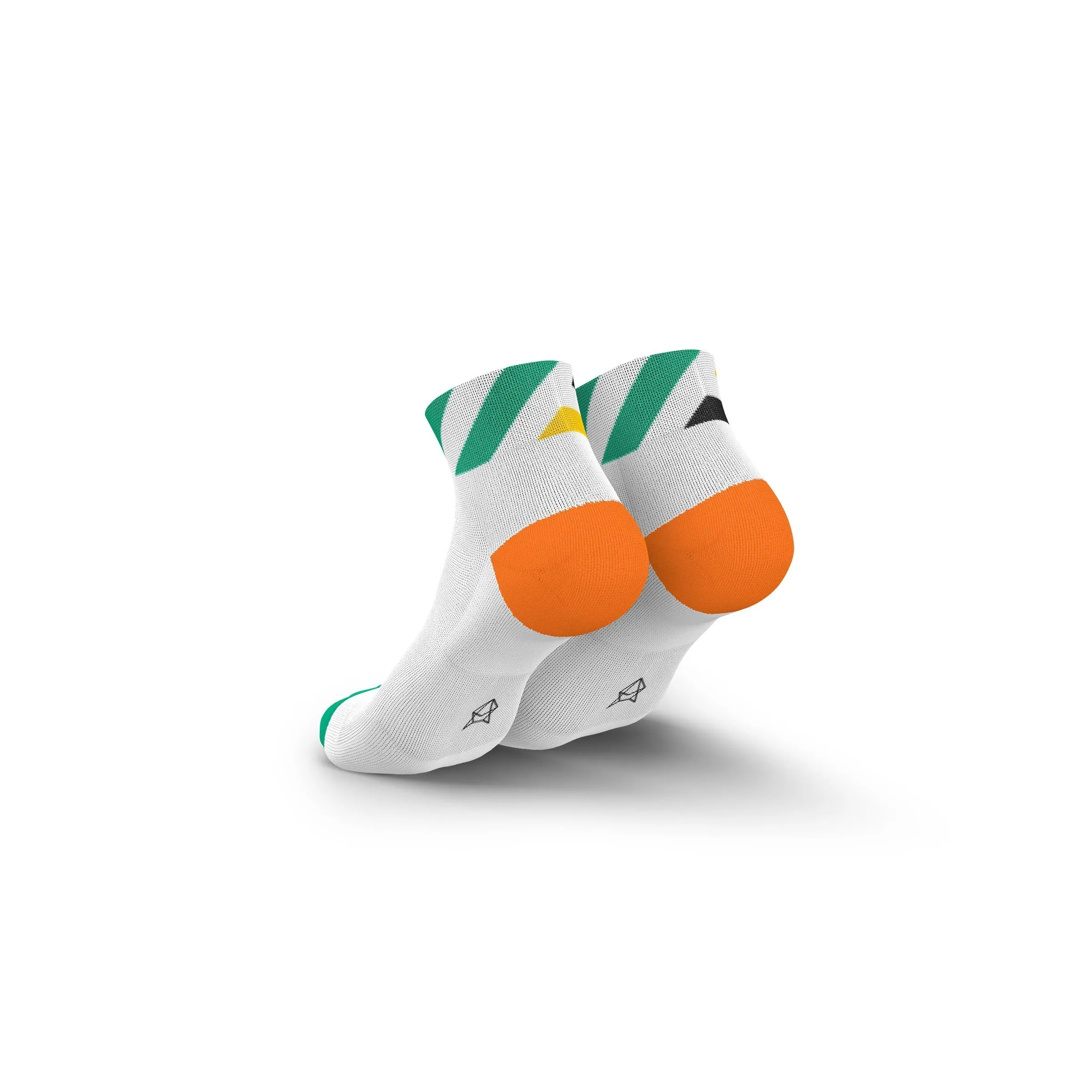 INCYLENCE RUNNING SOCKS - PLATFORMS SHORT WHITE GREEN