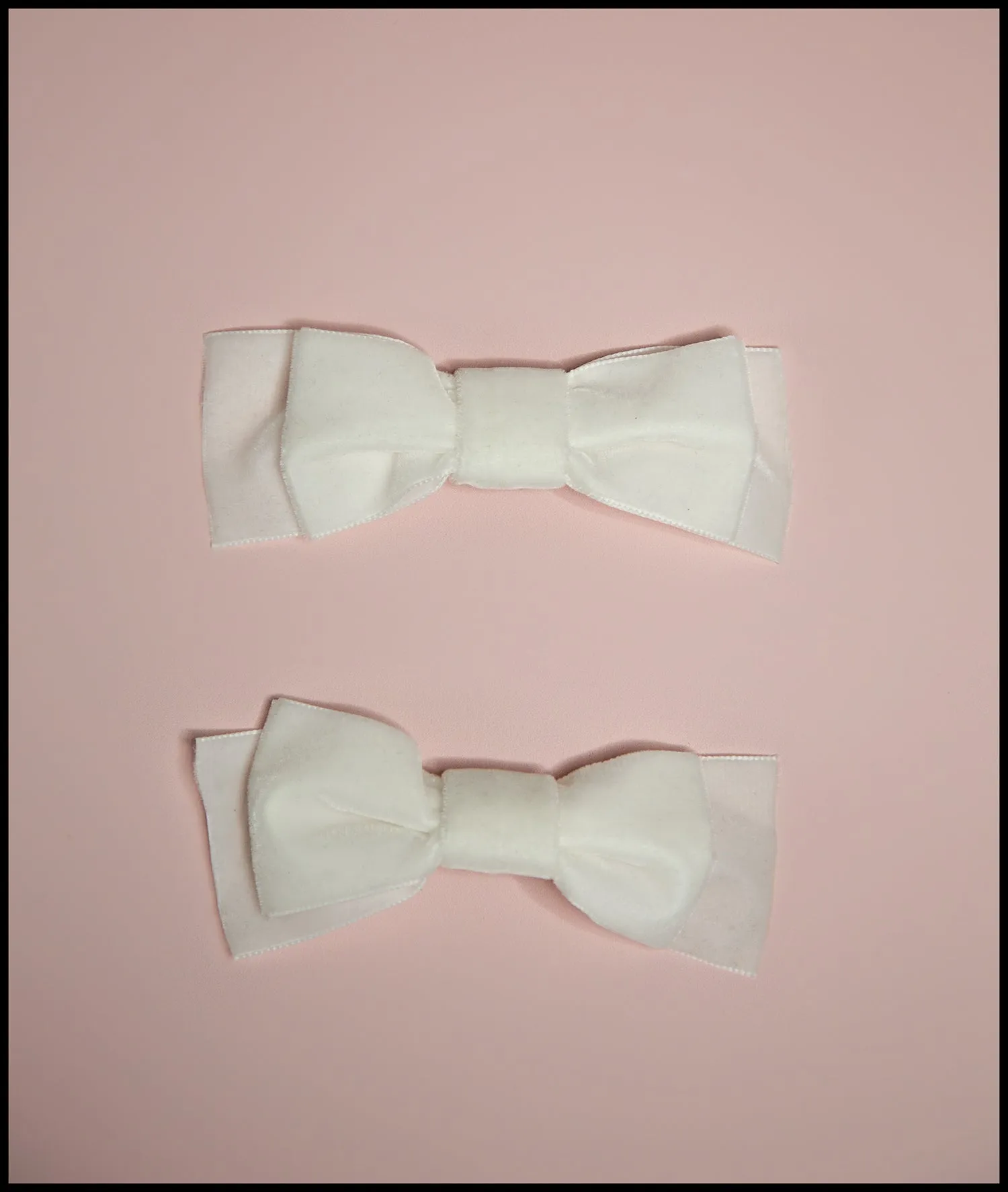 Ivory Velvet Bow Shoe Clips